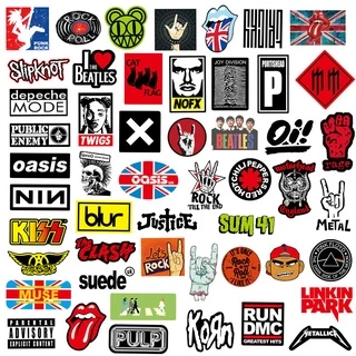 สติ๊กเกอร์รวม-วงร็อค(Rock)ชื่อดัง100ชิ้นแบบไม่ซ้ำติดแน่นกันน้ำ<พร้อมส่ง>