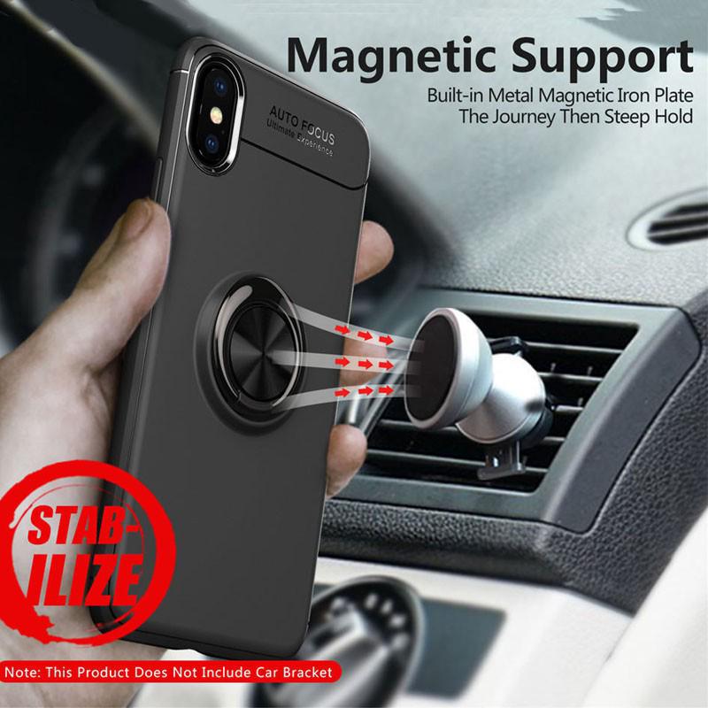 iPhone X XS Max XR 6 6S Plus 8 7 Plus 5 5S SE Stand Holder Car Ring Phone Case เคสโทรศัพท์แบบแม่เหล็กหรูหราสำหรับ