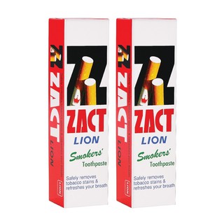 ZACT ยาสีฟันขจัดคราบ แซคท์ สูตรสำหรับผู้สูบบุหรี่ (สีแดง) 160 กรัม 2 หลอด