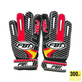 🔥ส่งฟรี🔥ถุงมือผู้รักษาประตู FBT สีดำแดง ถุงมือโกล์ goalkeeper gloves black red