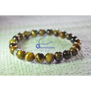 Gemstones By Boat : ไทเกอร์อาย : Tigers eye (ขนาด 8 มิลลิเมตร)