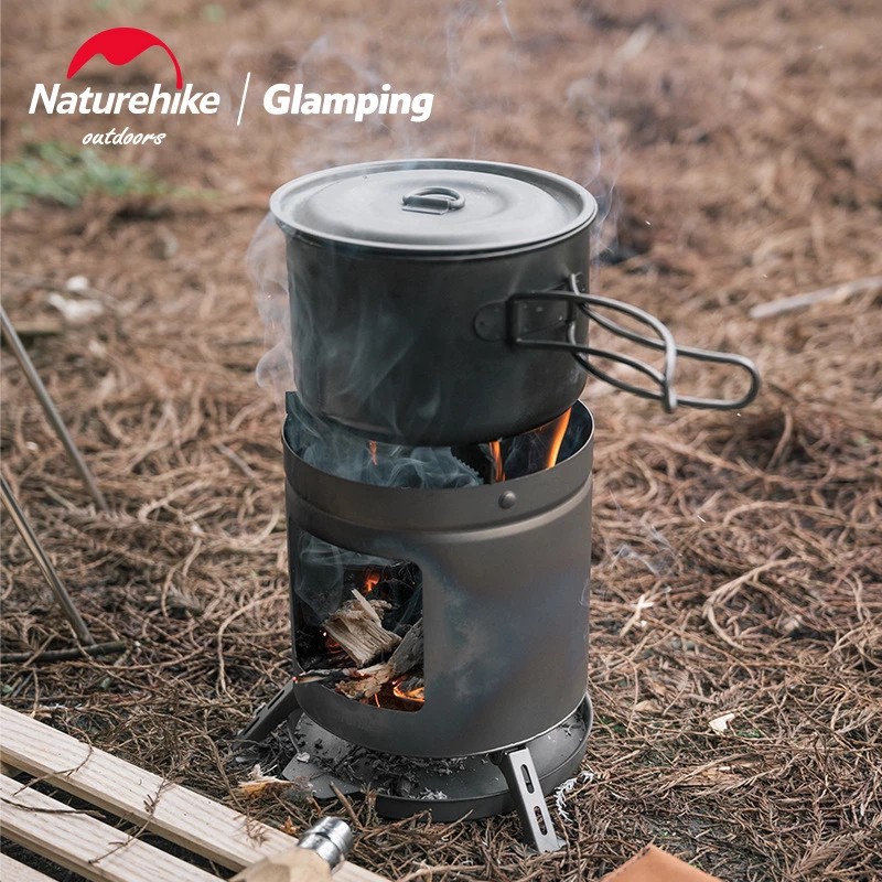 Naturehike Camping Wood Stove Titanium Portable Wood Burning Folding