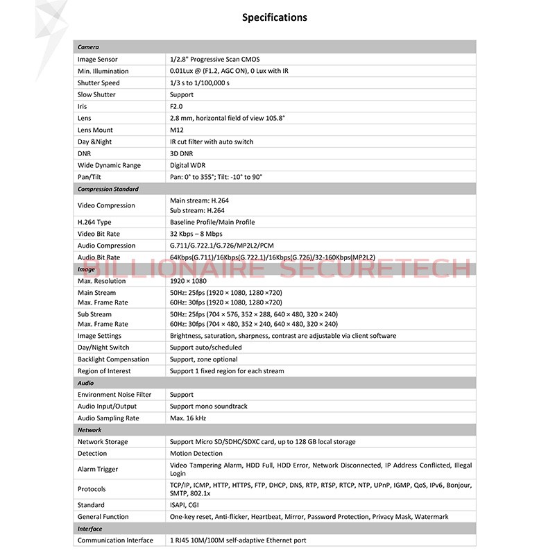 HIKVISION IP CAMERA กล้องวงจรปิดระบบ IP ความละเอียด 2 ล้านพิกเซล รุ่น DS-2CV2Q21FD-IW (2.8 mm) PACK 4 ตัว