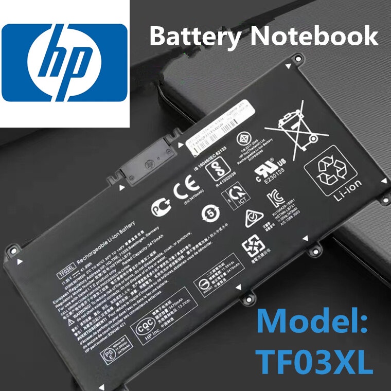 HP แบตเตอรี่ ของแท้ TF03XL (สำหรับ Pavilion 14-cd0037 15-cc023cl x360 14-cd0041tx 14-BP104TX) HT03XL HP Battery Notebook