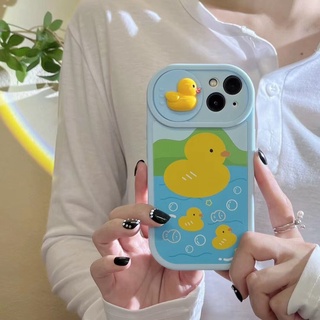 เคสป้องกันโทรศัพท์มือถือ ลายการ์ตูนเป็ดน่ารัก สามมิติ กันกระแทก สําหรับ Apple Iphone 11 12 13pro max xs max XR