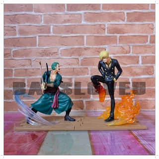 พร้อมส่งในไทย ฟิกเกอร์ One Piece Roronoa Zoro - โรโรโนอา โซโล / Sanji - ซันจิ ขนาดความสูง 15 cm. ผลิตจาก PVC คุณภาพดี