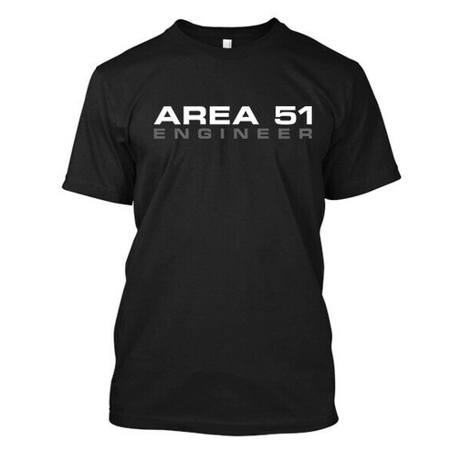 เสื้อยืดสีขาวเสื้อยืด ผ้าฝ้าย พิมพ์ลาย Area 51 Enginer สําหรับผู้ชายS-4XL