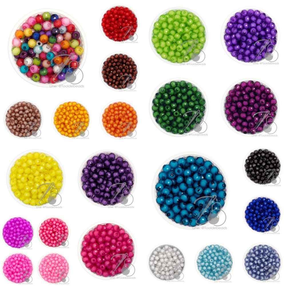 ลูกปัดสาคู 6มม. (80 กรัม) ลูกปัดมีไส้ ลูกปัดทับทิมกรอบ