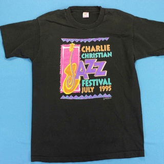 เสื้อยืดผ้าฝ้ายพิมพ์ลายคลาสสิก ขายดี เสื้อยืดลําลอง แขนสั้น พิมพ์ลาย CHARLIE Jazz Music Festival PFgpll90DDlkmf34 ขนาดให