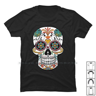 เสื้อยืด ผ้าฝ้าย พิมพ์ลายหัวกะโหลก Day Of The Dead Sugar Skull Sugar สําหรับผู้ชาย DF12HJ36363