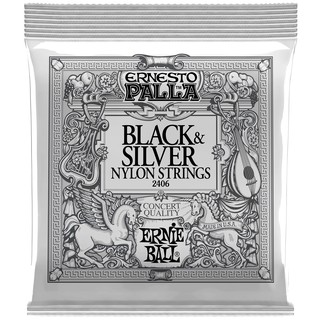 ERNIE BALL® สายกีตาร์คลาสสิค (P02406) Ernesto Palla Black &amp; Silver (.028 - .042) ** Made in USA **