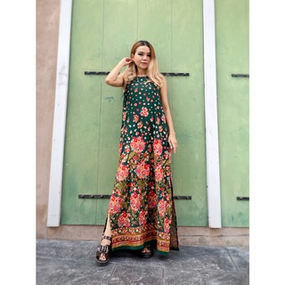 Maxi dress ผ้าชีฟองปักเกรดพรีเมี่ยม นำเข้าจากอินเดีย