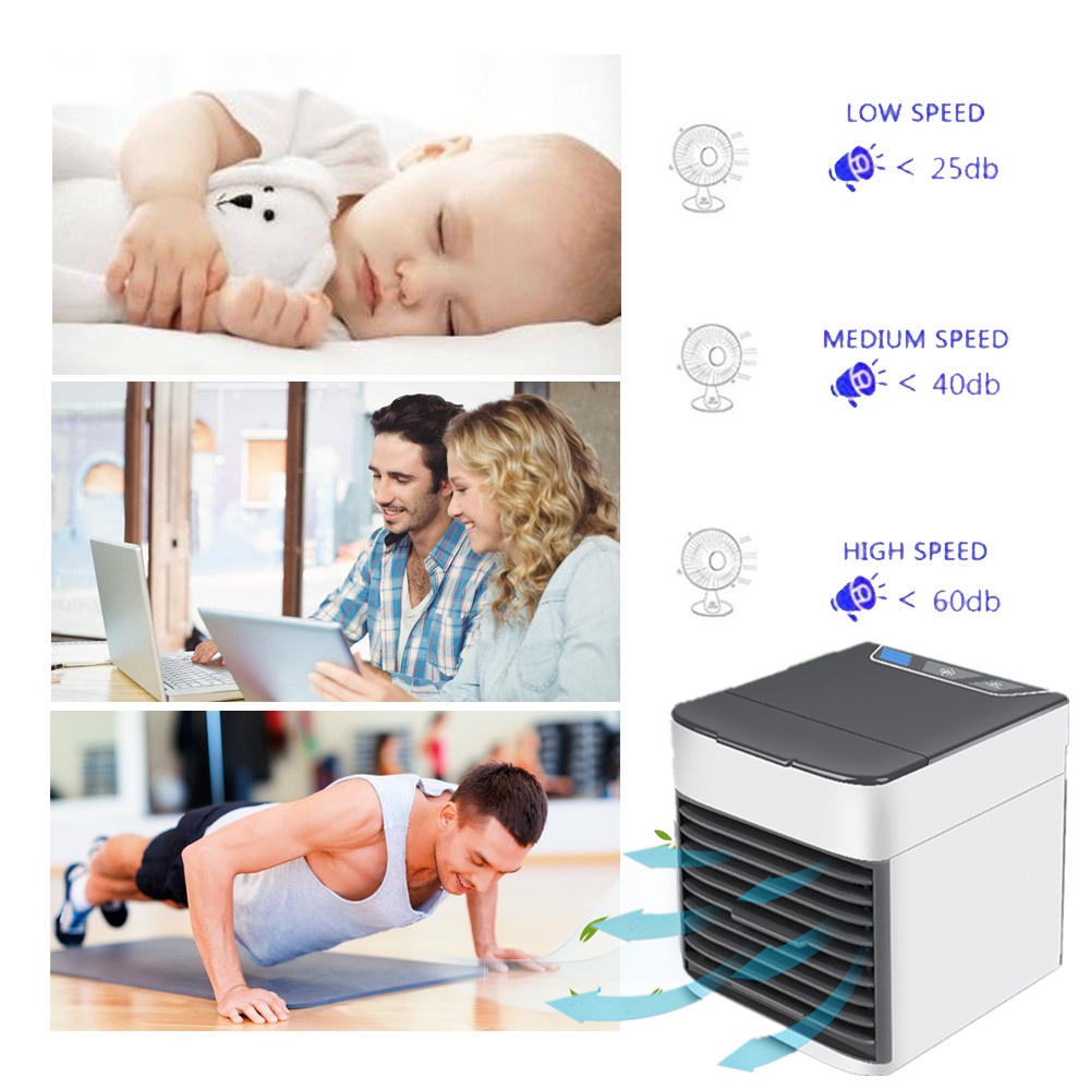 Mini Air Conditioner Air Cooler Fan 7 Colors Light USB Portable Air ...