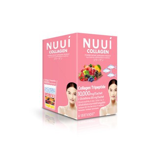 Nuui Collagen หนุยคอลลาเจน 10,000 มก. บำรุงผิวสวย กระจ่างใสได้ทุกวัน บรรจุ 6 ซอง (1 กล่อง) NEW