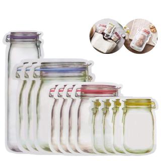 5pcs Reusable Food Storage Bags /  Mason Jar Bottles Bag /Kitchen Organizer / Cookies Snack Zip lock Seal Food Saver Storage Bags