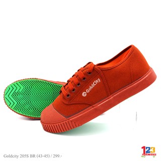 รองเท้าผ้าใบนักเรียน Goldcity 205S ไซส์ 43-45 สีน้ำตาล