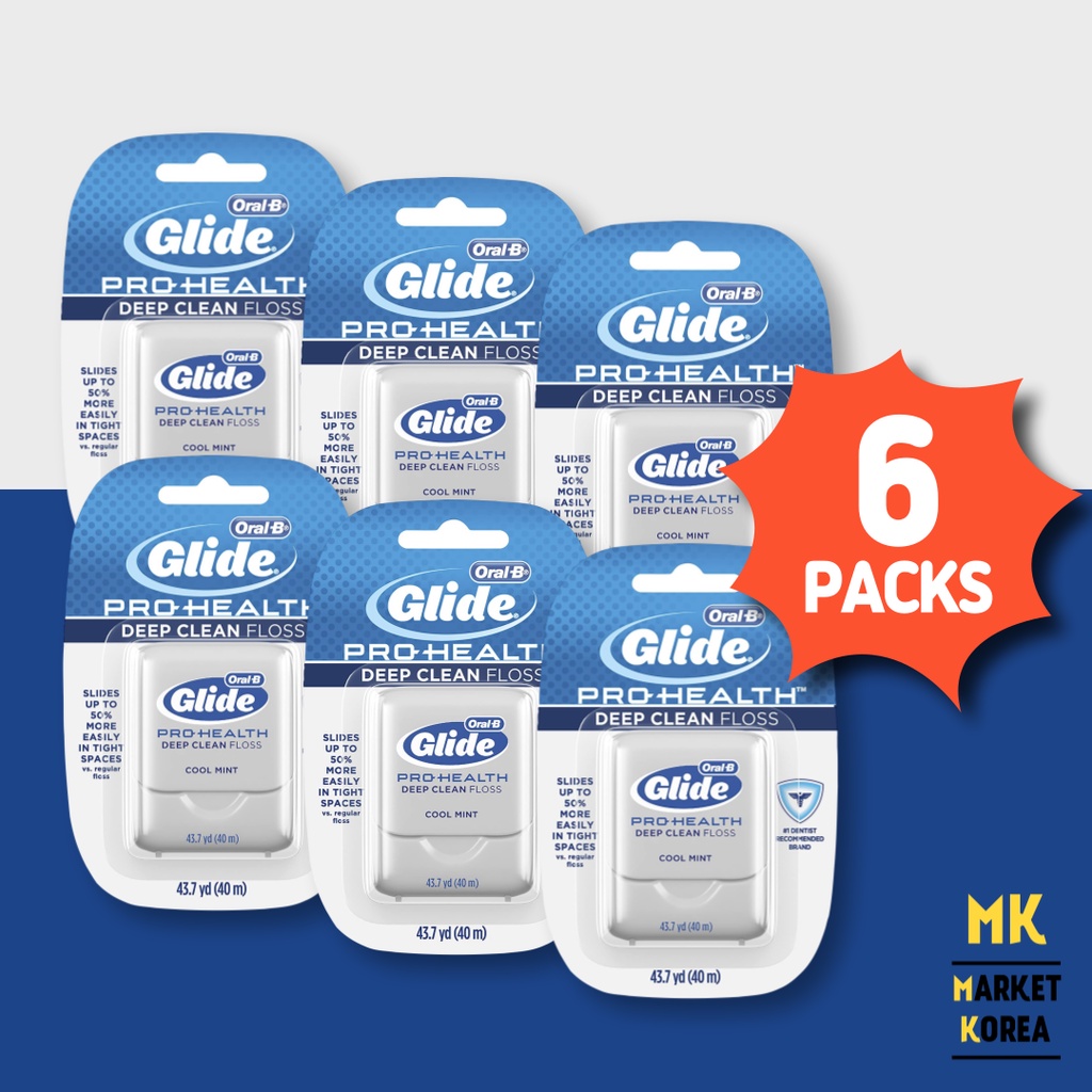 Oral B ไหมขัดฟัน Pro-health Deep Clean ไหมขัดฟัน มิ้นท์เย็น 40 ม. ส่งจากเกาหลี ral B Dental Floss Glide Pro-health Deep Clean Dental Floss, Cool Mint, 40m, Shipping from Korea