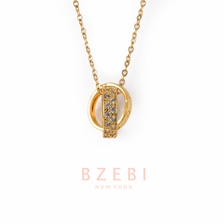 BZEBI สร้อยคอ แฟชั่น ผู้หญิง necklace เกาหลี แฟชั่นผู้หญิง สไตล์เกาหลี ผู้หญิง มินิมอล ทองแดง จี้พร้อมสต็อก แฟชั่น สไตล์นันทนาการ 18k สําหรับผู้หญิง 301n