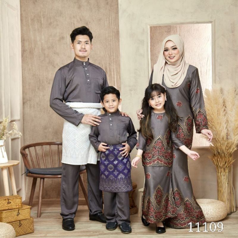 Baju ชุดครอบครัว Sedondon Raya Baju Melayu Baju Kurung Moden Baju Kurung Budak Perempuan Baju Melayu Budak Lelaki Raya