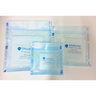 ผ้าก๊อซ ปลอดเชื้อ 5 ชิ้น 5 ซอง มีหลายไซส์ 2/ 3/ 4 นิ้ว Gauze Pad Sterile