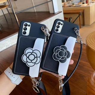 เคสโทรศัพท์มือถือแบบนิ่ม พร้อมกระเป๋าสตางค์ และสายคล้องยาว อเนกประสงค์ สําหรับ OPPO A12 A15 A16 A54 A94 A78 F5 F7 Reno 8T 5 5G 5F 2F A76 A96