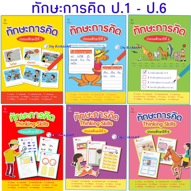ทักษะการคิด ป.1-ป.6 แบบฝึกหัดภาษาไทย พัฒนาทักษะการคิดทางภาษา หนังสือ ธารปัญญา ราคาแยก TP