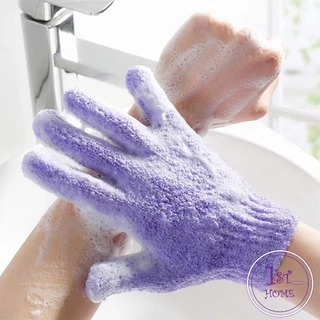 ถุงมือขัดผิวอาบน้ำ ถุงมืออาบน้ำ ขจัดเซลล์ผิวเก่า พร้อมส่ง Glove-style bath towel