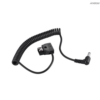 Andoer คอยล์อะแดปเตอร์ขยายสายเคเบิล 98 ซม. 38.5 นิ้ว D-Tap 2Pin ตัวผู้ เป็น Dc 5.5 * 2.1 มม. แบบเปลี่ยน สําหรับแบตเตอรี่ V-Mount Dsl