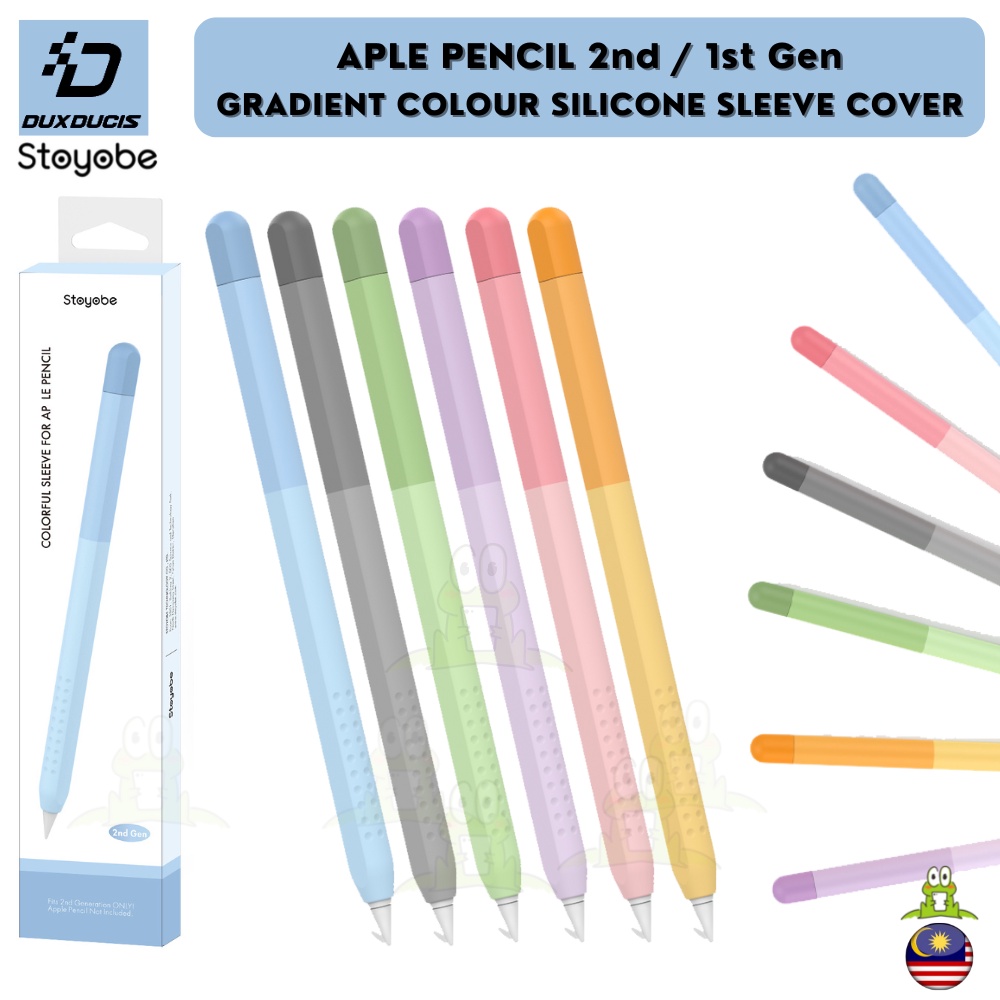 Stoyobe เคสซิลิโคนนิ่ม ไล่โทนสี กันกระแทก สําหรับ Apple Pencil 1 2 1st 2nd Generation