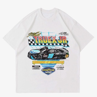 เสื้อยืดสีขาวเสื้อยืด ลาย Nascar MARTIN TRUEX JR VINTAGE | เสื้อยืด ลาย Nascar RUMBLE RACING | เสื้อผ้ารถแข่ง สีขาวS-4XL