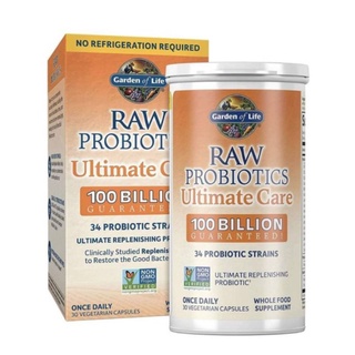 💥พร้อมส่ง💥Raw Probiotics Ultimate Care 100 Billion CFU, 30 Capsules