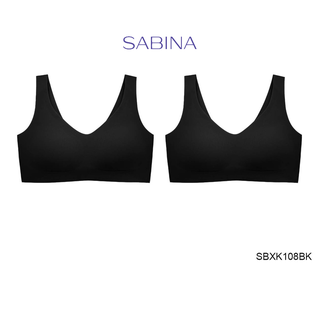 SABINA BRALESS เสื้อชั้นใน (Set 2 ชิ้น) Seamless (ไม่มีโครง) รุ่น Soft Collection รหัส SBXK108BK สีดำ