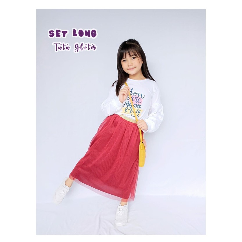 KIDS TUTU SET / TUTU SKIRT / GLITTER LONG TUTU SET
