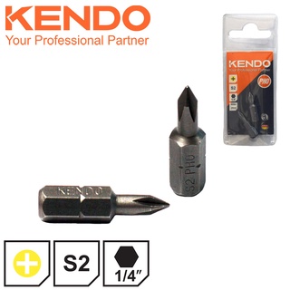 KENDO 21210005 ดอกไขควงตอก ปากแฉก PH0 × 25mm (2 ชิ้น/แพ็ค)