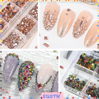 Sushen Diy กล่องผงเพชรโฮโลแกรมสําหรับตกแต่งเล็บ