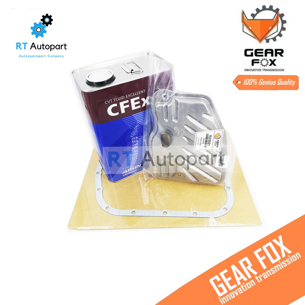 Gearfox ชุดถ่ายน้ำมันเกียร์ Toyota Altis ZRE171 ปี14-20 CVT Vios ปี16-20 CVT Sienta / กรองเกียร์ Alt