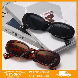 (HENGHA)COD แว่นกันแดดสไตล์ย้อนยุคสไตล์ตะวันตกสำหรับผู้หญิงฮิปฮอปวงรี Sun Glasses