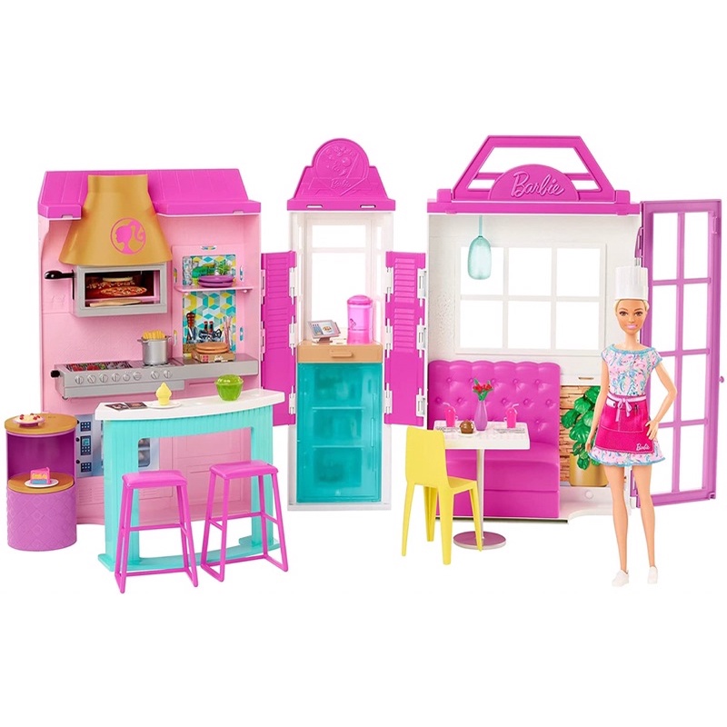 Barbie Cook ‘n Grill Restaurant Playset บ้านตุ๊กตาบาร์บี้ ชุดร้านอาหาร รุ่น HBB91