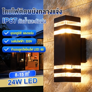 Alisa โคมไฟติดผนัง ไฟประดับกลางแจ้ง ไฟ LED กลางแจ้ง ไฟสวน โคมไฟติดผนังสวนสไตล์ยุโรป ไฟทางเดิน 12WE27 แสงอุ่น กันน้ำ IP65