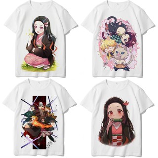 ชุดคอสเพลย์ Anime เสื้อดาบพิฆาตอสูร ชุดชิโนบุ Demon Slayer Kimetsu No Yaiba Kids Print T-shirt Cosplay Kamado Shinobu Giyuu เสื้อชิโนบ