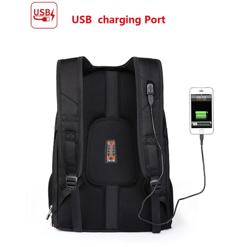 BUpdated SwissMultifunctional Water ResistanTravel Bags 17.3 inch Laptop Backpack USB Charging