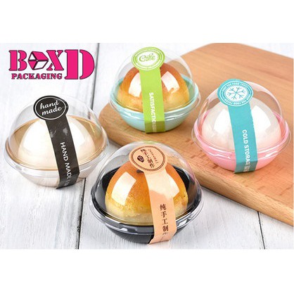 กล่องขนมเปี๊ยะ ก้นตั้ง ฝาโดม หลายสี แพคละ20ชิ้น(XX059)