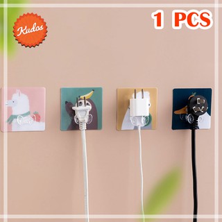 KUDOSTH (1 ชิ้น) CM-PLUG-HOLDER ที่แขวนหัวปลั๊ก ที่จัดระเบียบหัวปลั๊กไฟ กาวนาโน ลอกออกได้ ไม่ต้องเจาะ