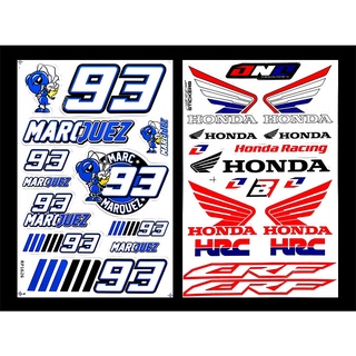 93 HONDA TEAM สติ๊กเกอร์Racing สติ๊กเกอร์ติดรถ สติ๊กเกอร์แต่งรถมอเตอร์ไซค์ บิ๊กไบค์ ติดรถยนต์ หมวกกันน็อค