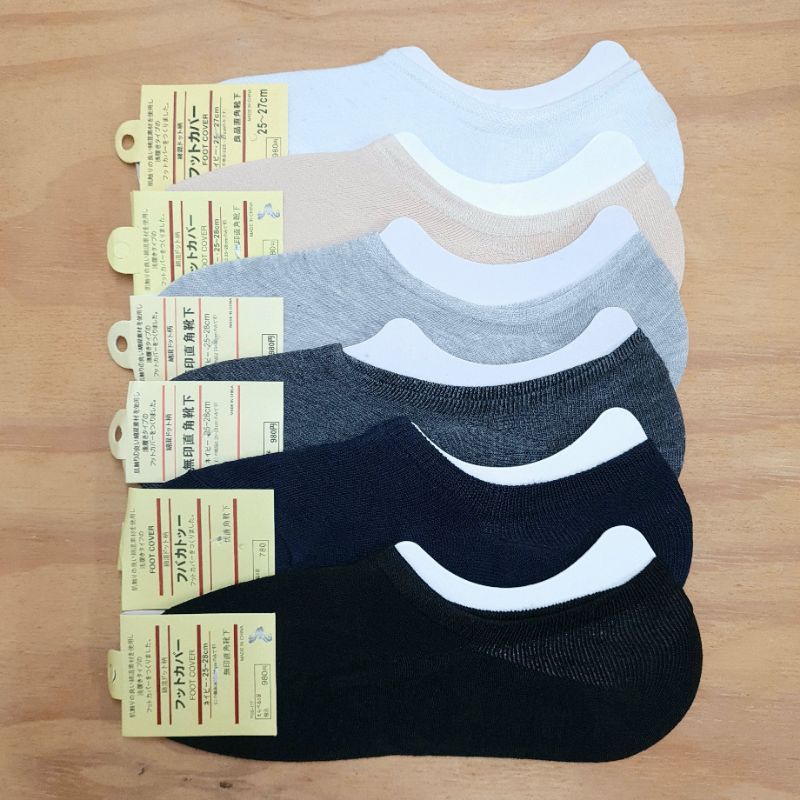 🧦 โคตรดี !! 🧦 ถุงเท้าข้อสั้น Japan Style สีคลาสสิค ขนาด Freesize (6 คู่ 100฿)
