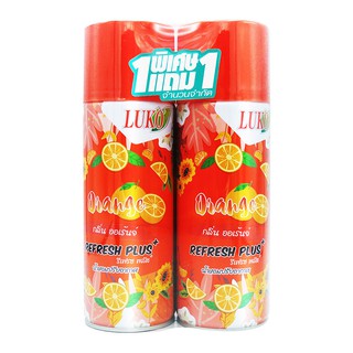 ถูกที่สุด✅  ลูโก้ สเปรย์ปรับอากาศ กลิ่นส้ม 300 มล. ซื้อ 1 แถม 1 LUKO Refresher Plus Spray Orange 300 ml Pack 1+1