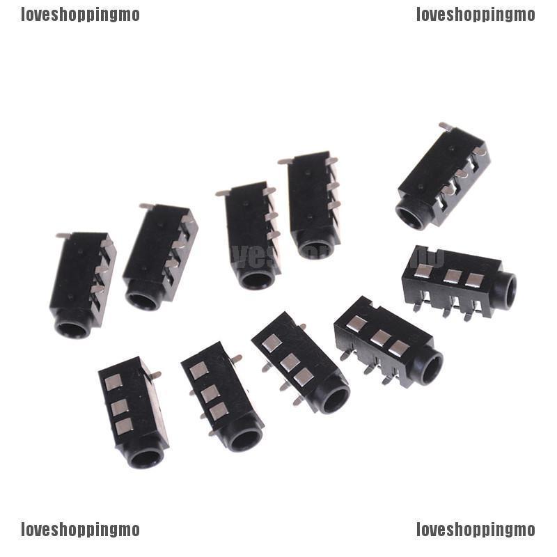 แจ็คเชื่อมต่อหูฟัง ตัวเมีย PJ-320D 4 Pins SMD 3.5 มม. PCB 10 ชิ้น