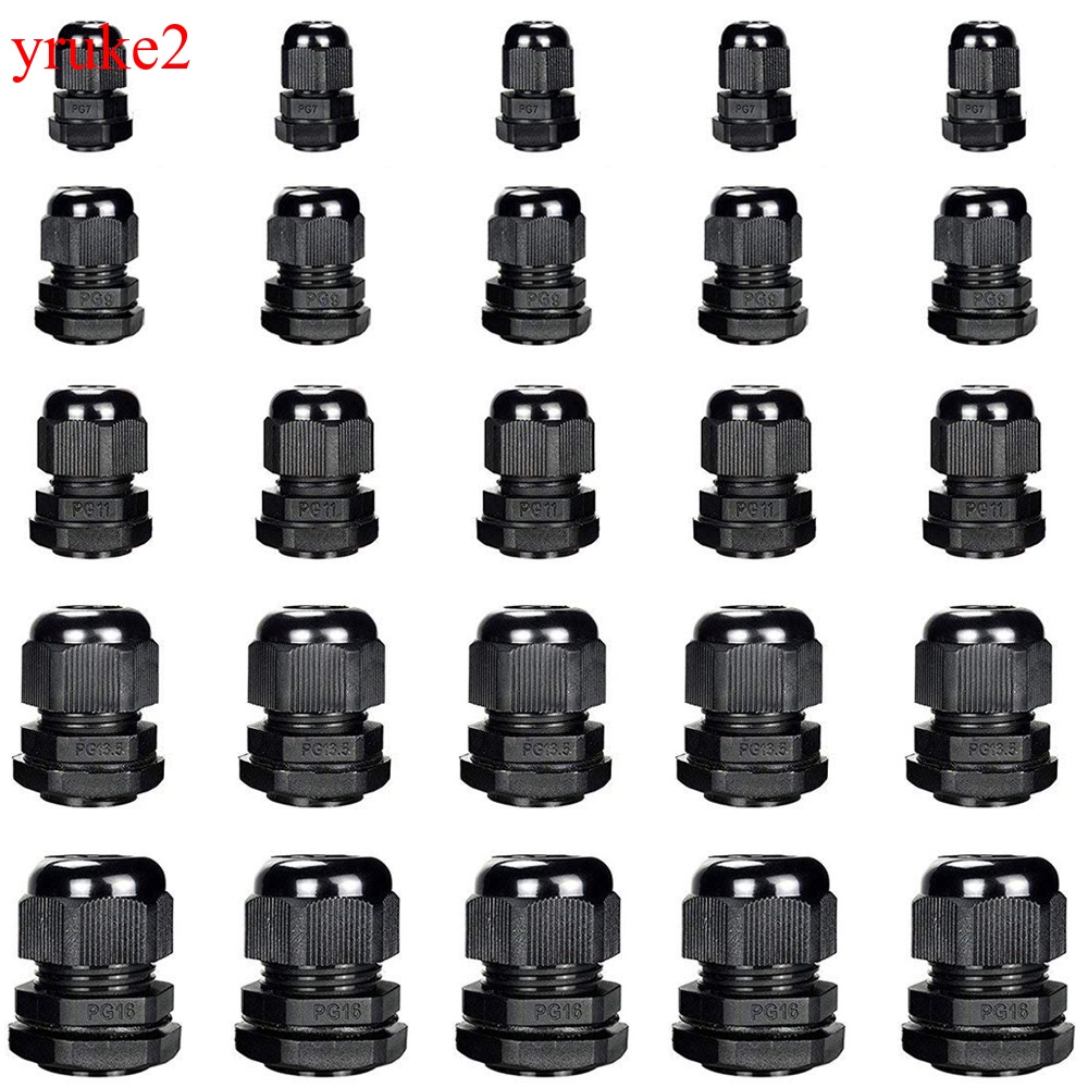 10 ชิ้นสายไนลอน Gland Kit, กันน้ํา IP68 สาย Gland ข้อต่อปรับ Locknut, PG7 PG9 PG11 PG13.5 PG16