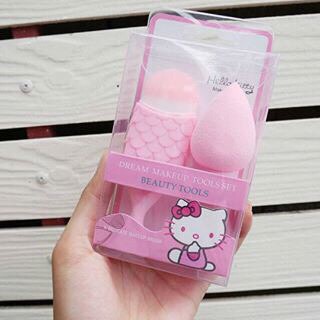 kitty พัฟ+แปรง เกลี่ยรองพื้น คิตตี้ เนียนกริบ beauty tools blush+puff kitty