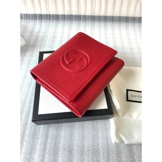 (ผ่อน0%)📌แท้💯 Gucci Soho Small Leather Trifold Wallet(ไม่แท้คืนเงิน)